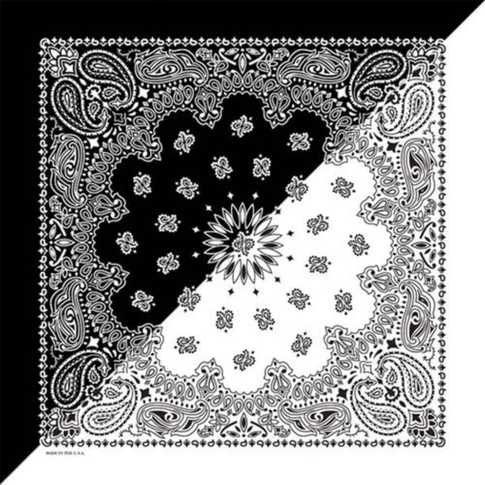Black and White reversible Bandana made in the USA